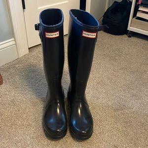 Navy Blue Tall Hunter Boots